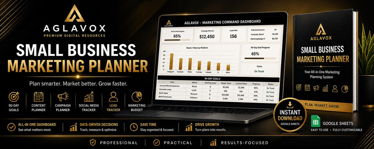 Small Business Marketing Planner – All-in-One Marketing & Growth Tracker